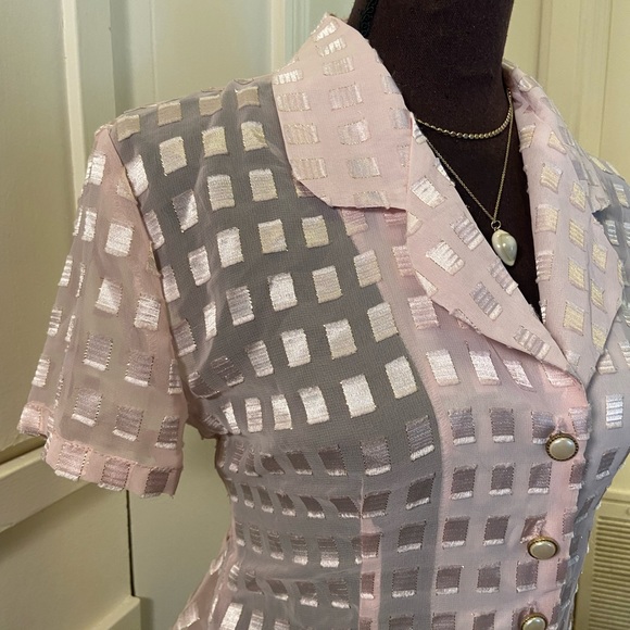 Vintage Button Up Blouse | Sheer Blouse - Picture 5 of 8